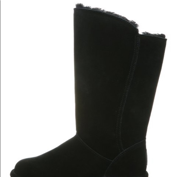 BRAND NEW BLACK SUEDE-WOOL NEVERWET ADJUSTABLE BOOTS - Picture 5 of 10